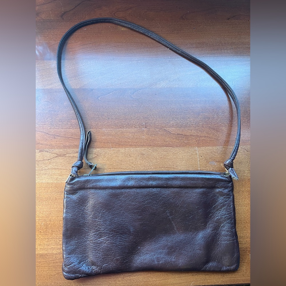 Stylecraft of Miami Vintage 1940s Brown Leather Shoulder Bag Gold Hardware USA